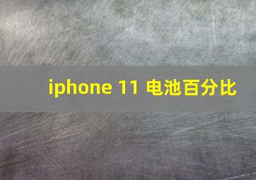 iphone 11 电池百分比